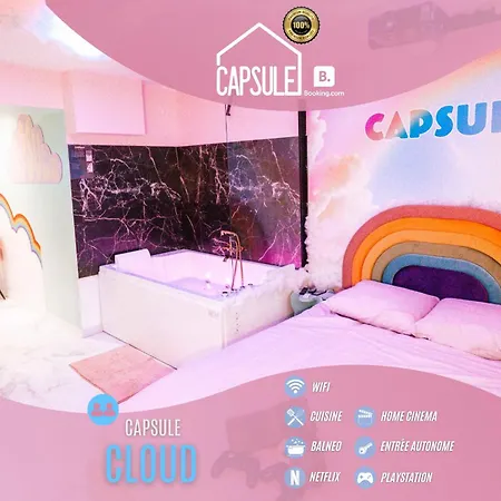 Capsule Cloud - Jacuzzi - Projecteur Cinema Apartment